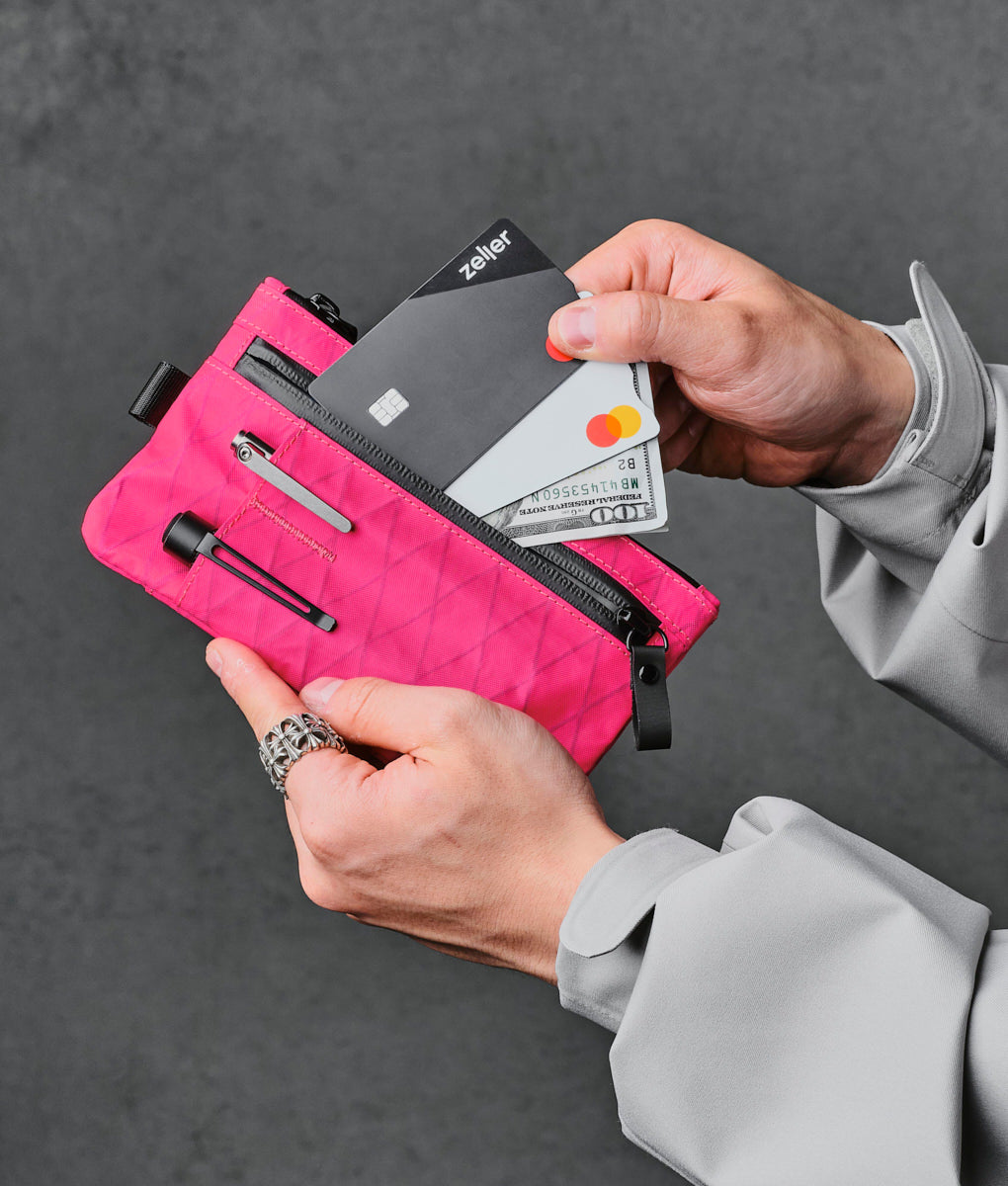 Zip Clutch - Hot Pink RVX20