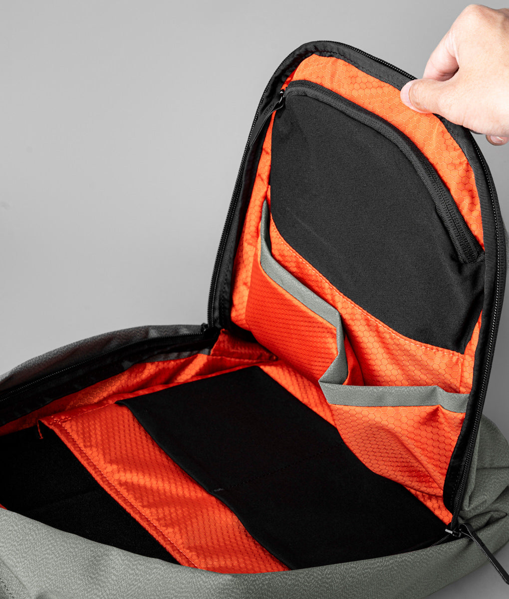 Orange and grey backpack best sale