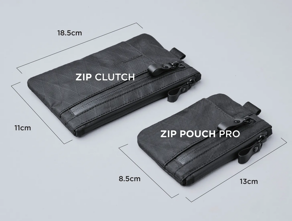 ZIP TOP CLUTCH SOLID BLACK